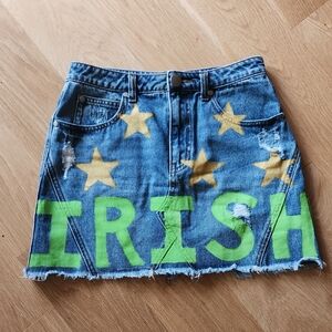 Shamrockin Threads Notre Dame Denim Miniskirt